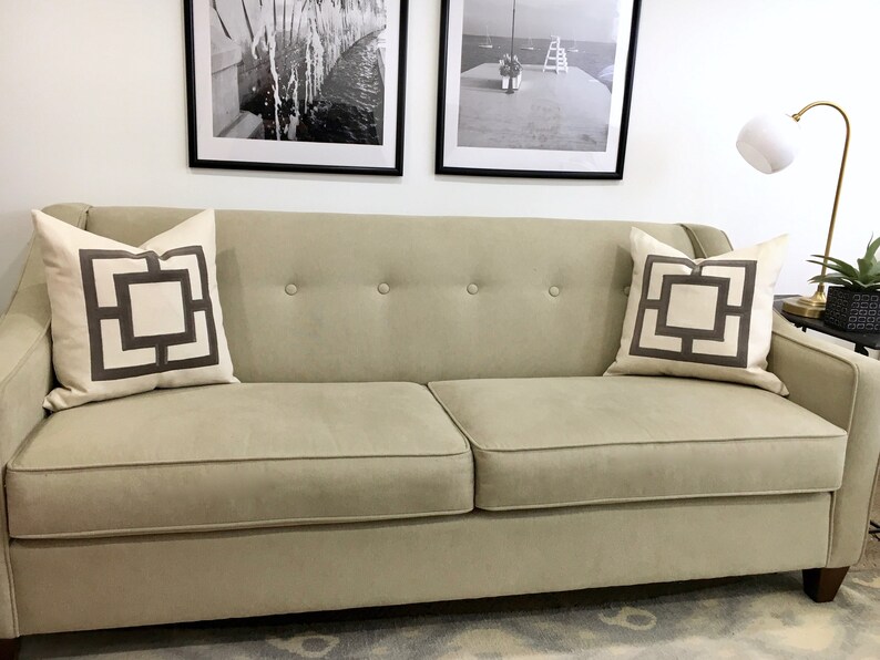 Gray and Offwhite Pillow Cover Etsy