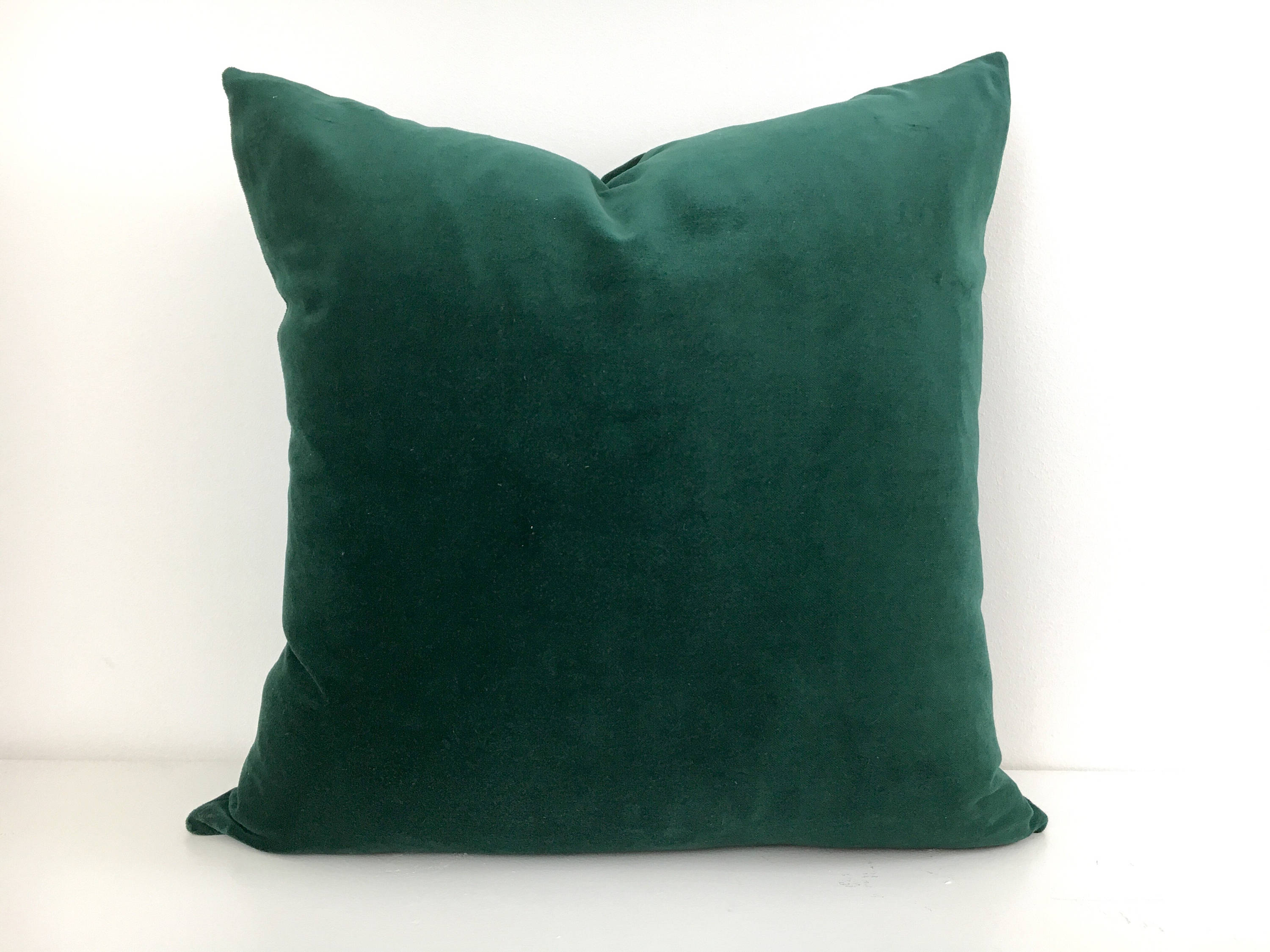 Forest Green Pillow Cover with Black and White Greek Key Trim Etsy