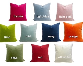 Solid Velvet Pillow Cover