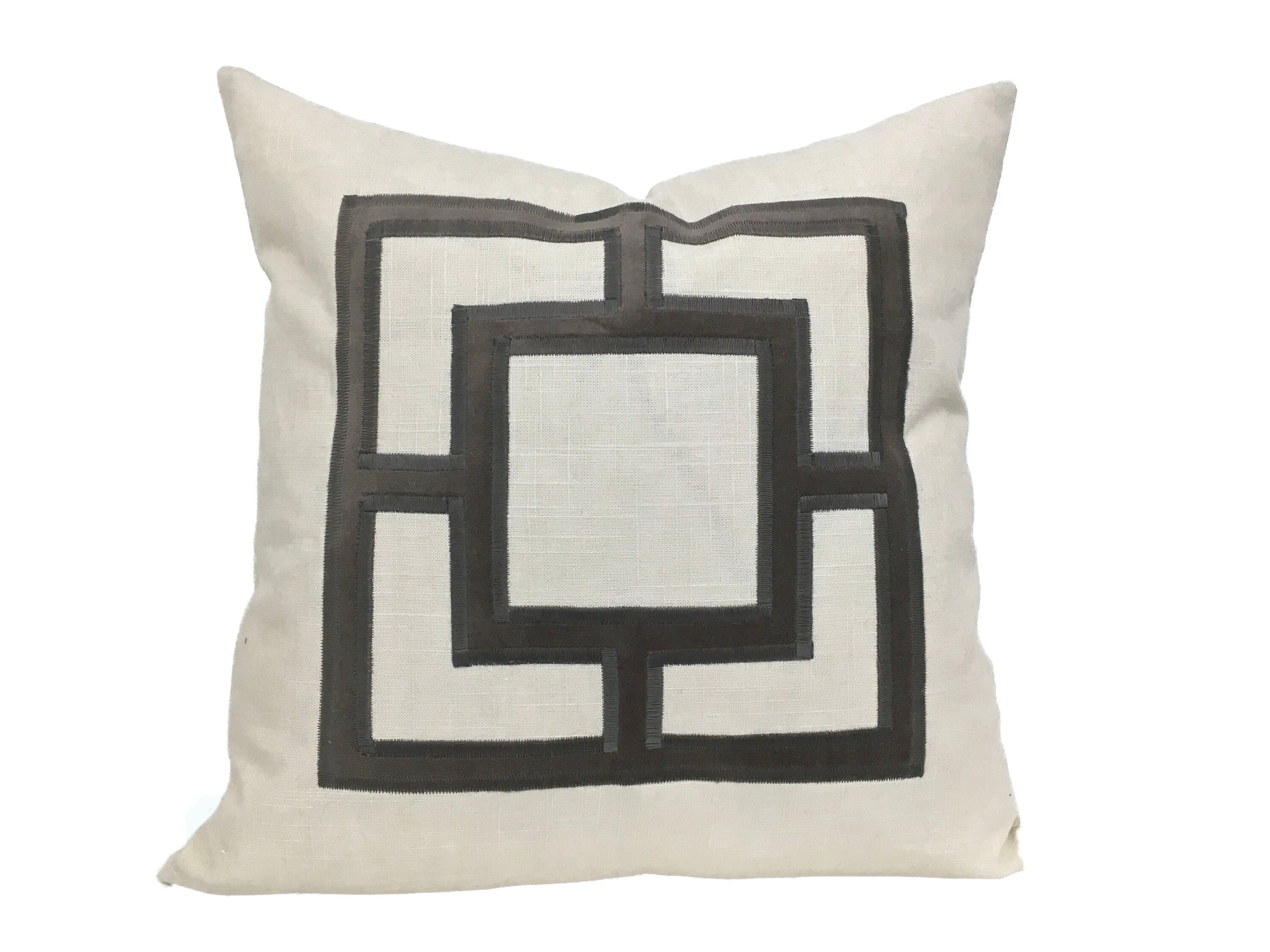Gray and OffWhite Pillow Cover Etsy