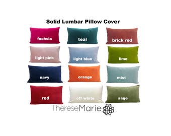 Solid Velvet Lumbar Pillow Cover