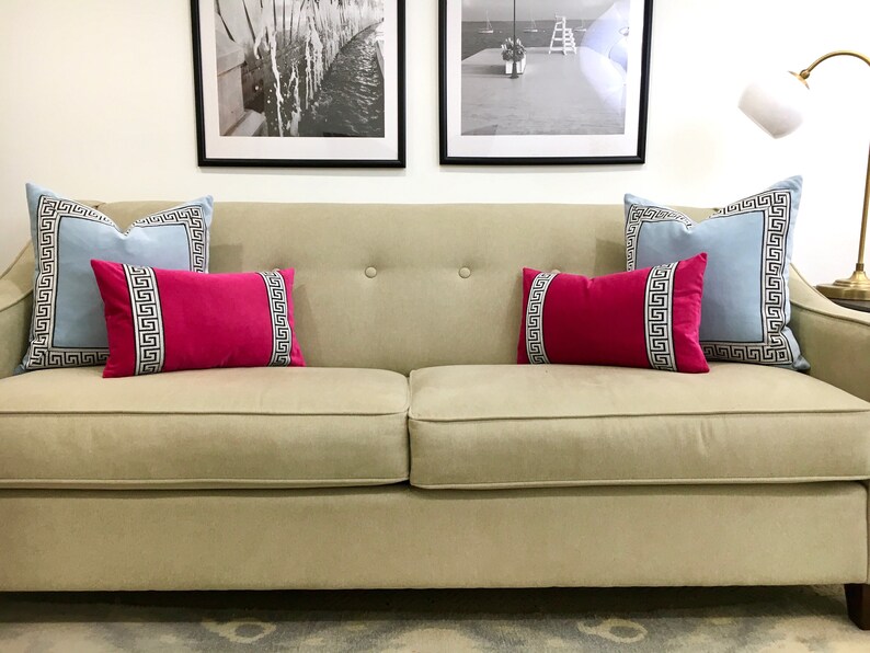 Pink Pillow Cover Fuchsia Velvet Lumbar Fuchsia Pink Velvet Lumbar Pillow Cover