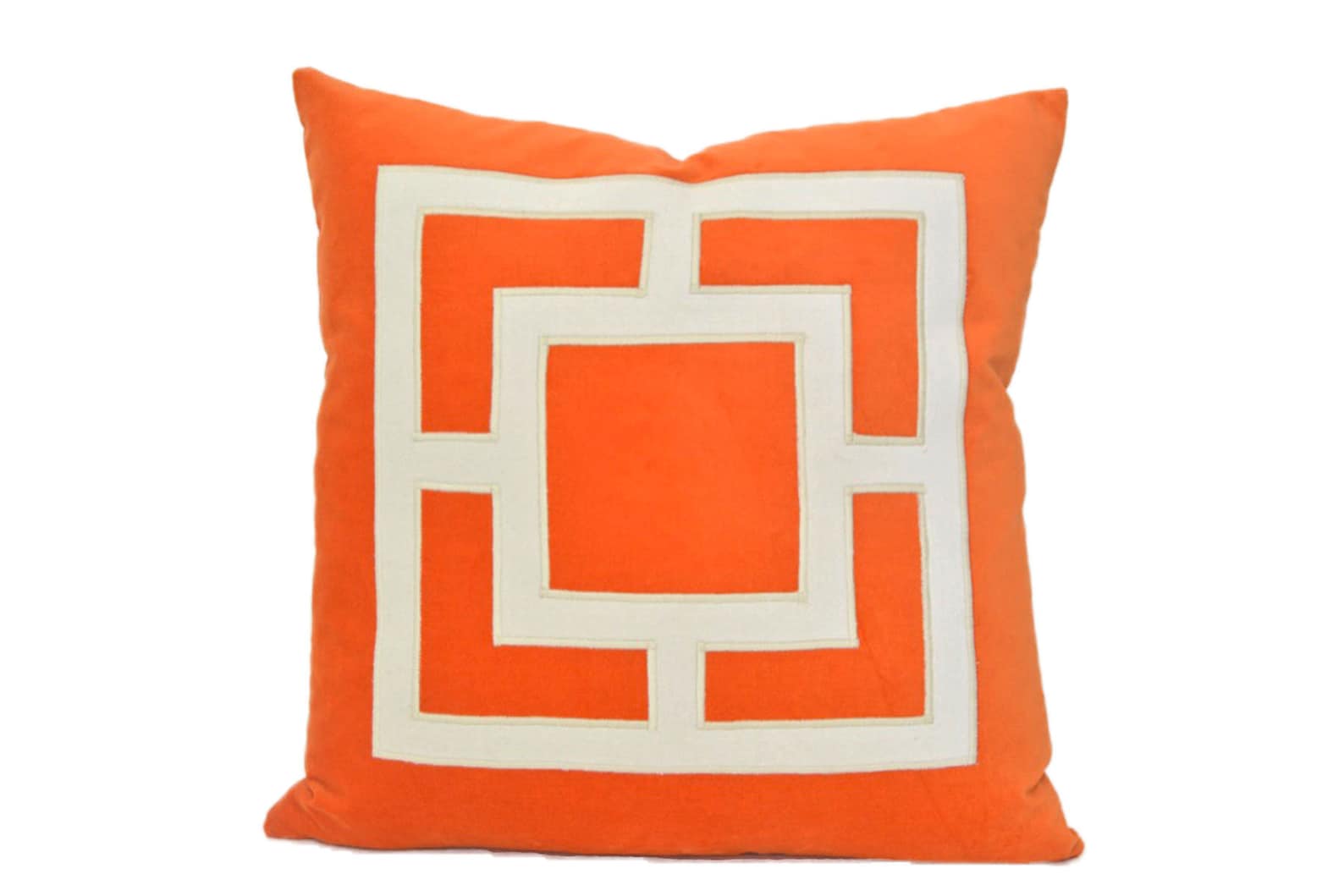 Orange Pillow Cover orange Velvet Pillow Cover With Offwhite Etsy
