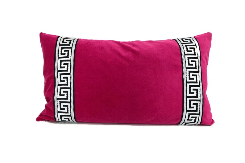 Pink Pillow Cover Fuchsia Velvet Lumbar Fuchsia Pink Velvet Lumbar Pillow Cover