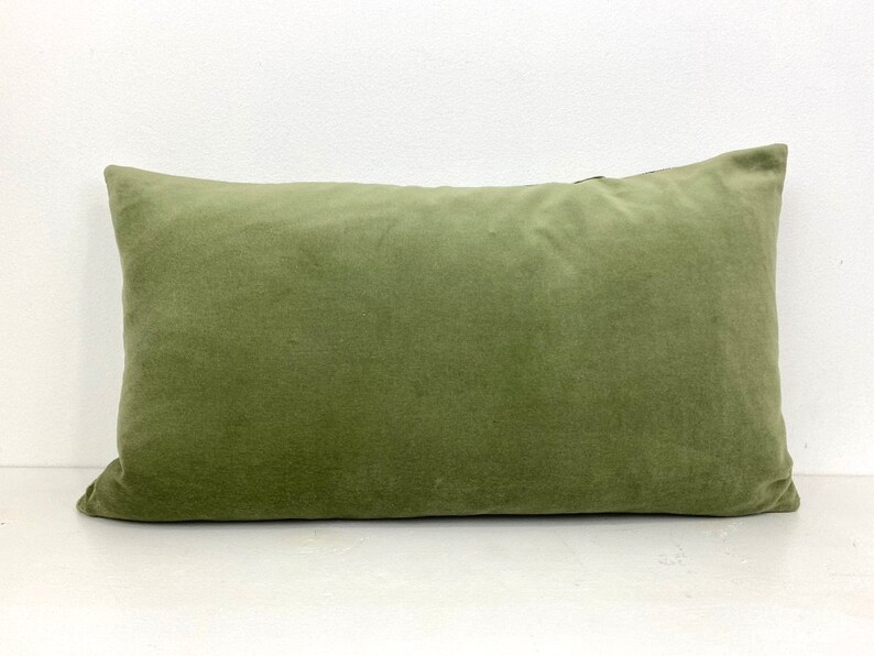 Sage Green Lumbar Pillow Cover with Navy and Off White Greek Etsy
