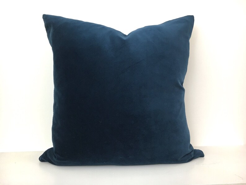 Navy Blue Velvet Pillow Cover With Marine Blue and White Greek Etsy