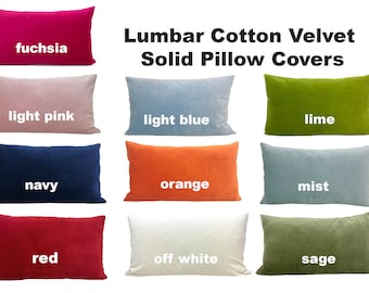 Solid Velvet Lumbar Pillow Cover