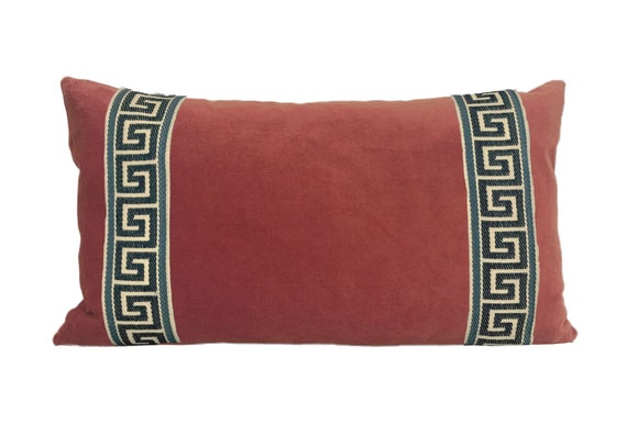 Red velvet lumbar pillow hot sale