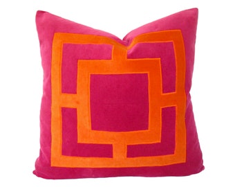 orange pink throw pillows