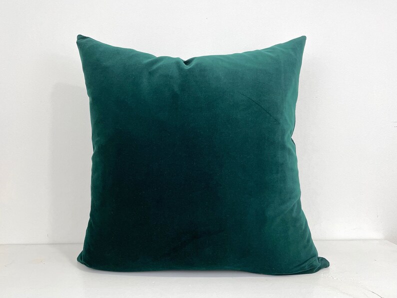 Forest Green Velvet Pillow Cover With Large Greek Key shown Etsy