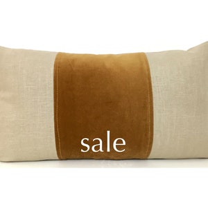 SALE Tan and Brown Lumbar Pillow Cover