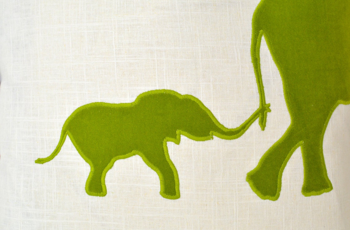 Elephant Pillow Elephant Pillow Cover With Lime Green Velvet Etsy