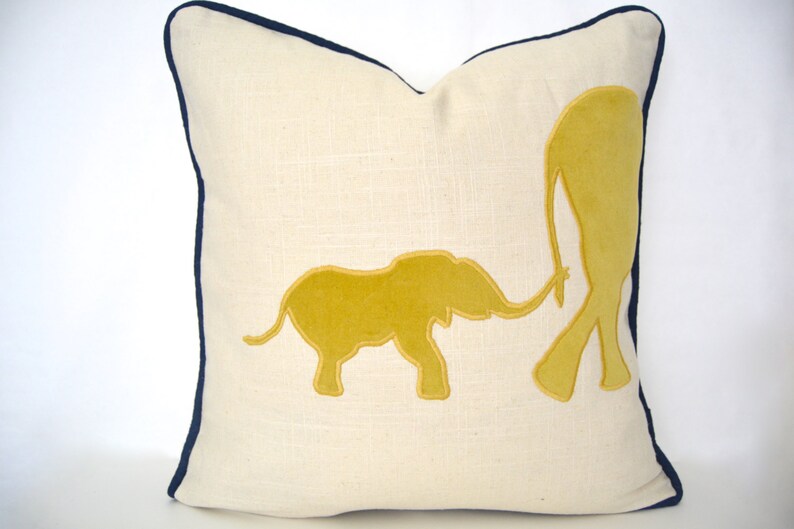 Elephant Pillow Elephant Pillow Cover With Lime Green Velvet Etsy