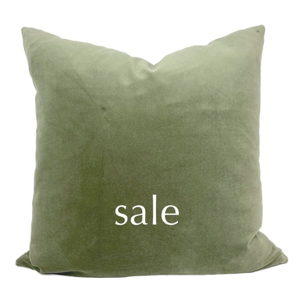 SALE Solid Sage Velvet Pillow Cover