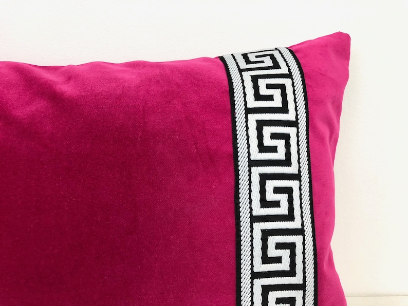 Pink Pillow Cover Fuchsia Velvet Lumbar Fuchsia Pink Velvet Lumbar Pillow Cover