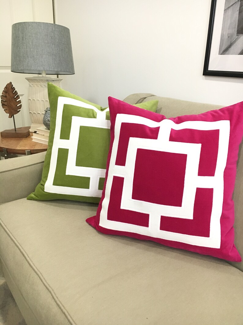 Lime Green Pillow Cover Green Velvet Pillow Cover With Etsy