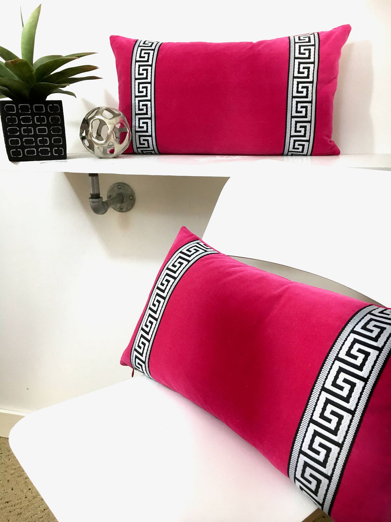 Fuchsia Pink Pillow Cover Fuchsia Velvet Lumbar Pillow With Etsy