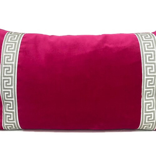 Fuchsia Pink Pillow Cover Fuchsia Velvet Lumbar Pillow With Etsy