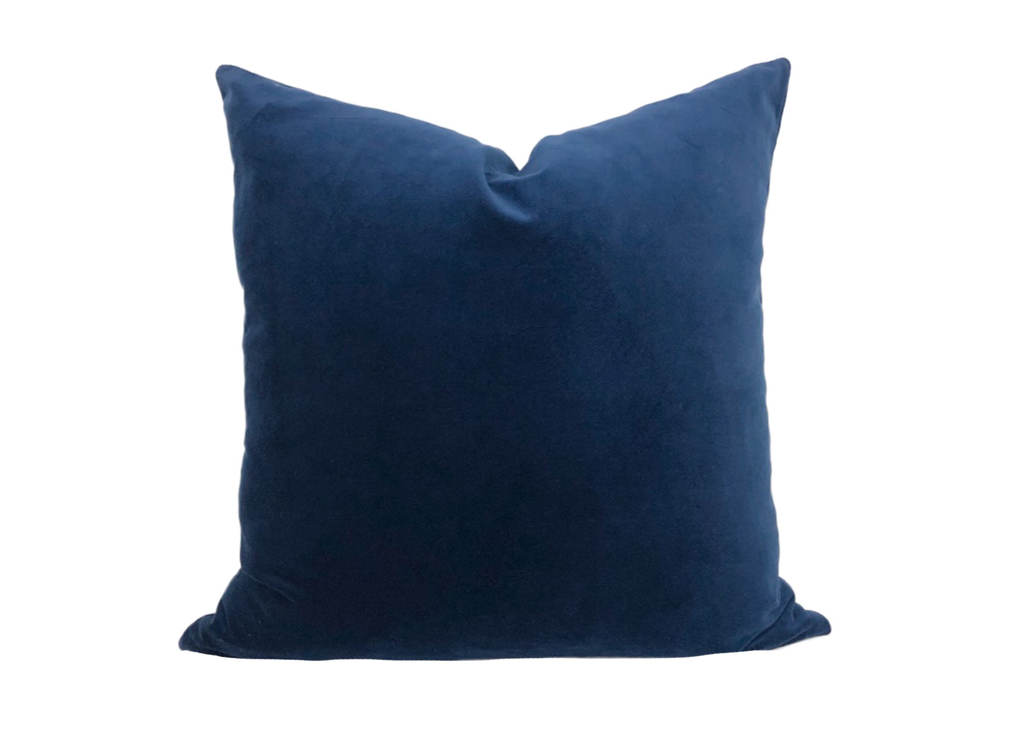 Navy Blue Velvet Pillow Cover with Large Gray Greek Key Trim Etsy