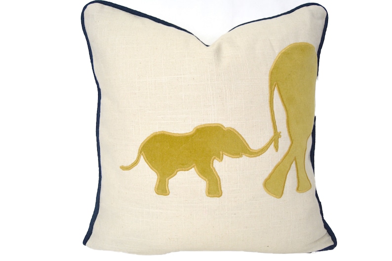 Elephant Pillow Elephant Pillow Cover With Gold Velvet Etsy