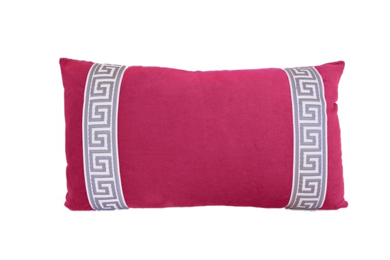 Fuchsia Pink Velvet Lumbar Pillow Cover Fuchsia Pink Velvet Lumbar Pillow Cover