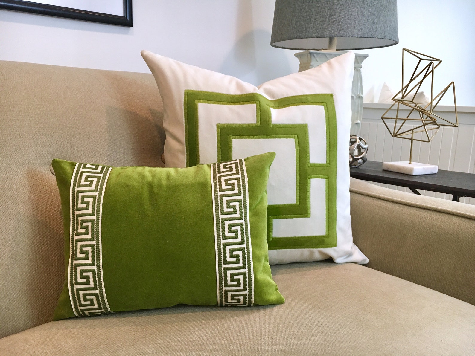 Lime Green Pillow Cover Green Velvet Pillow Cover With Etsy