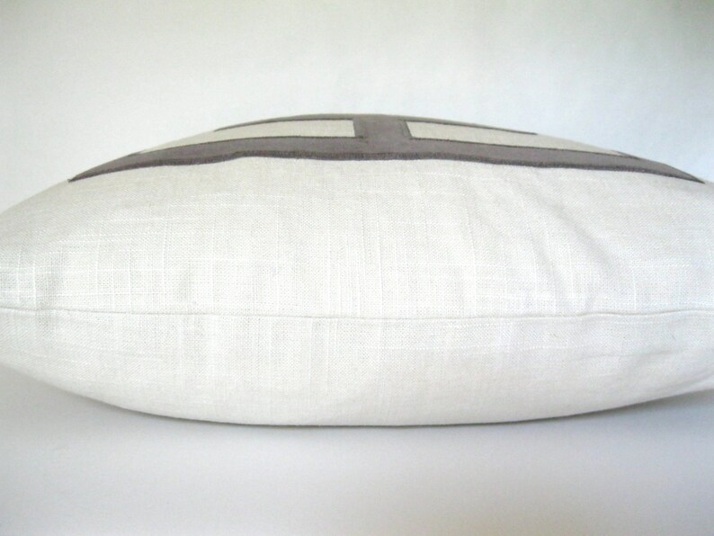 Initial Pillow Cover in Gray and Off White | Etsy