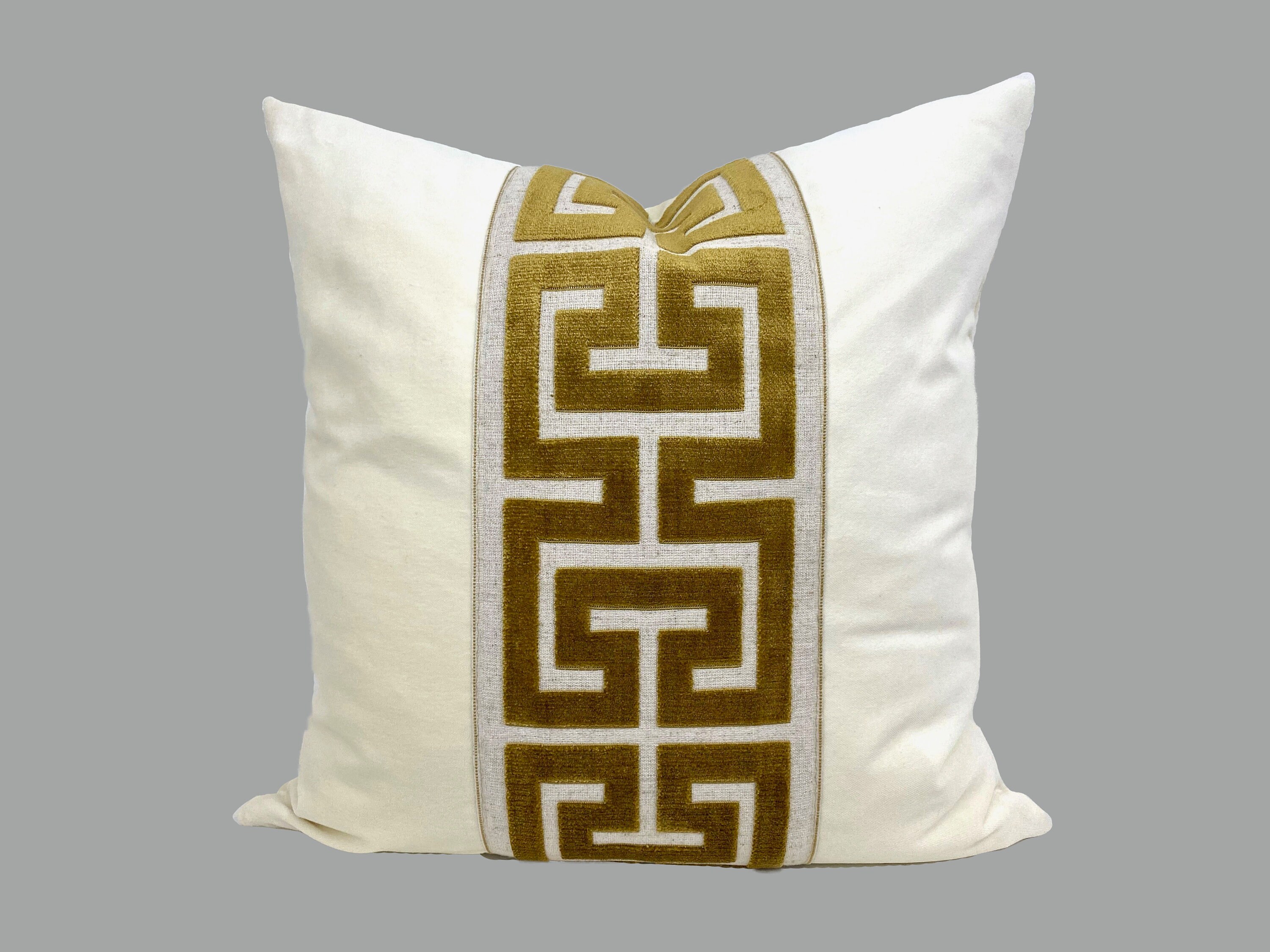 Gold greek key pillow best sale