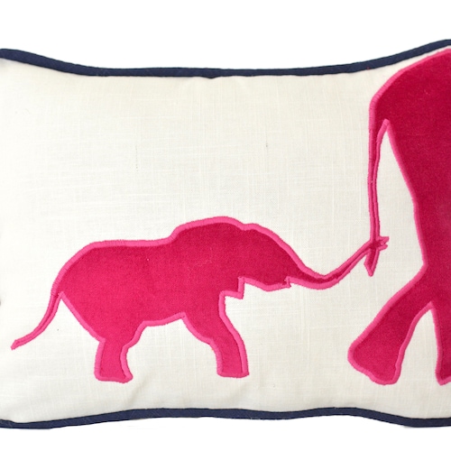 Elephant Pillow Elephant Pillow Cover With Hot Pink Velvet Etsy