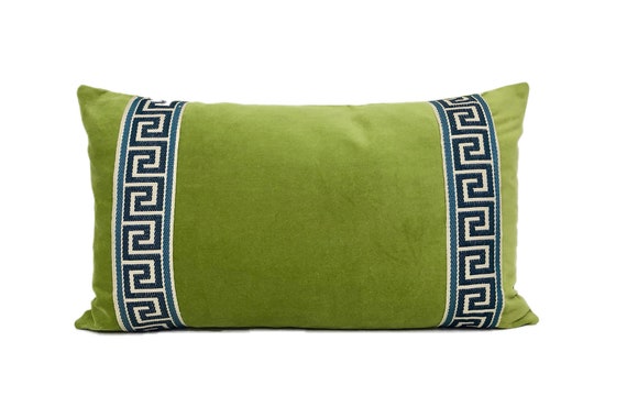 Lime green velvet pillow hot sale
