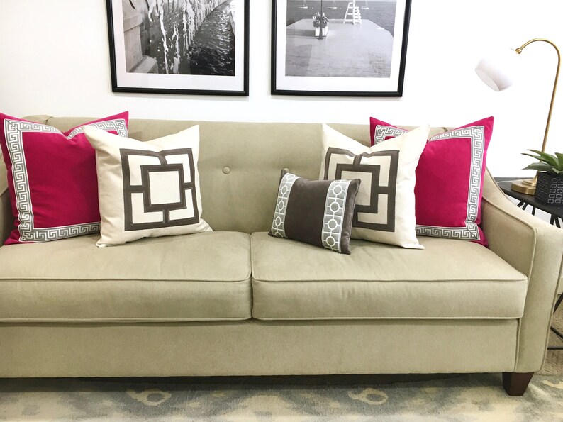 Gray and Offwhite Pillow Cover Etsy