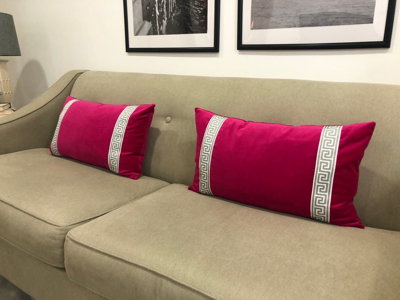 Fuchsia Pink Pillow Cover Fuchsia Velvet Lumbar Pillow With Etsy
