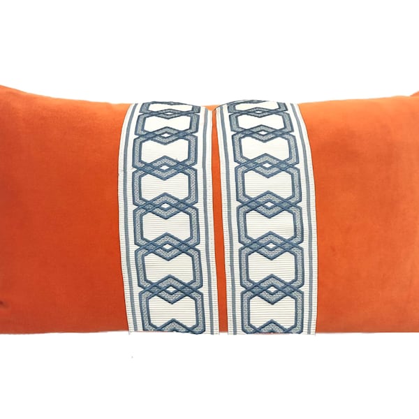 Orange Lumbar Pillow Etsy