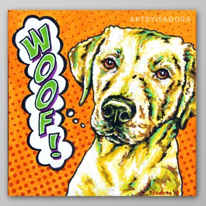 Pop Art Pet Portrait Hand Painted on Canvas - Custom colorful pet portrait hand painted - Andy Warhol style pet dog cat portrait