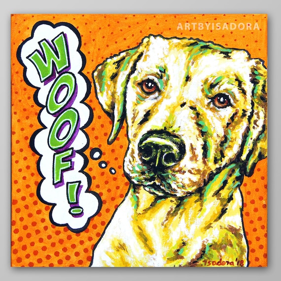 Hand-Painted Pop Art Pet Portrait on Canvas – Custom Warhol Style