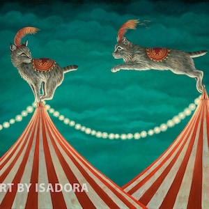 Stampa artistica - Bobcat Circus Contemporary Art - Stampa su carta o metallo spazzolato dal mio dipinto originale