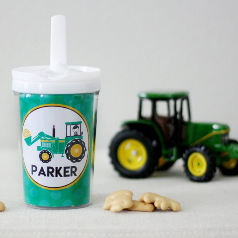 Tractor Cup Little Farmer Personalized Kids Cup Custom Etsy