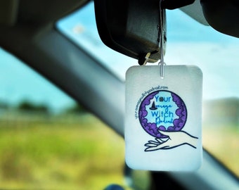 Your Average Witch Podcast Car Air Freshener. merch, magic, spellcrafting, spell, witchcraft, DIY, essential oil