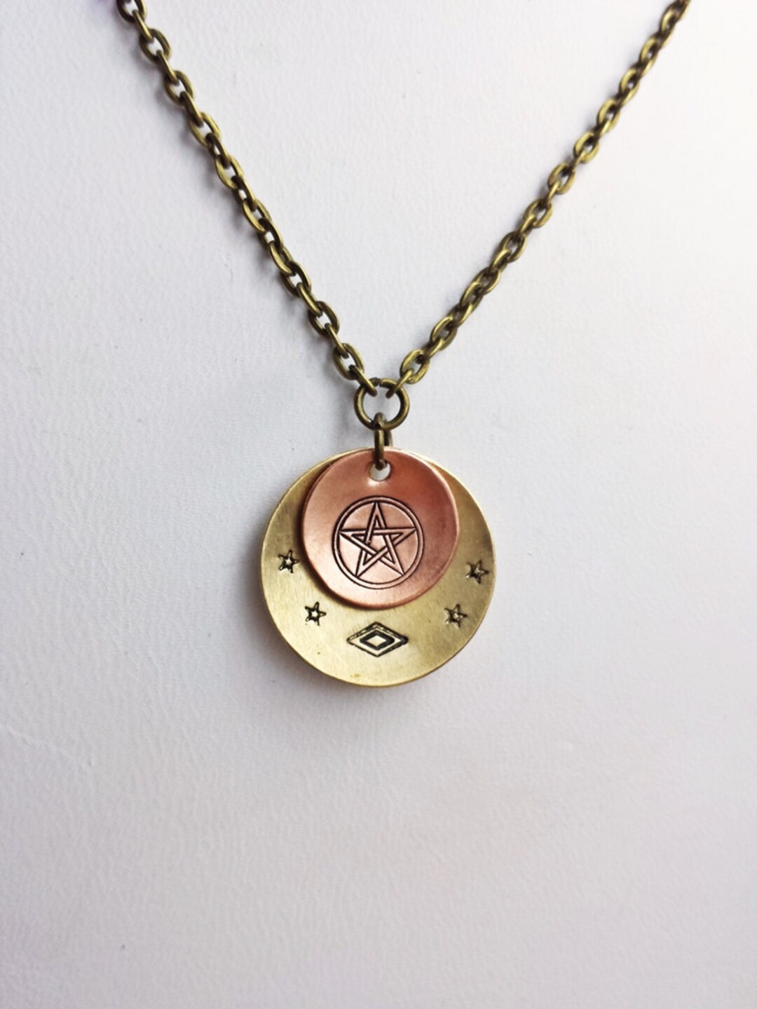 Protection Rune Necklace Pentacle & Runes Necklace. Viking Jewelry for Sister, Nordic Pendant ...