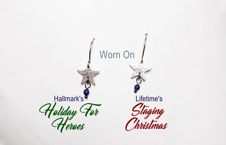 Holiday Star Earrings Worn on TV floral celestial image 1