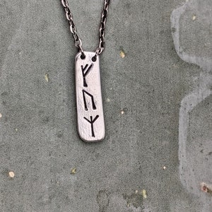 Witch Runes Vertical Bar Necklace, birthday gift for witch, pagan gift for women, yule gift for sister, witchy gift for best friend, futhark image 7