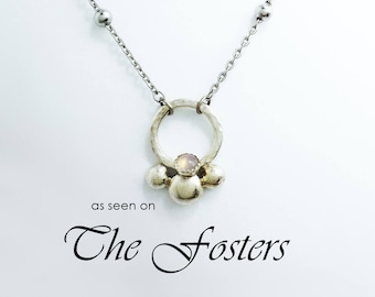 Circulo. Handmade Sterling Silver Hammered Circle Necklace,  seen on TV show The Fosters, gift for wedding bridal party, worn on television