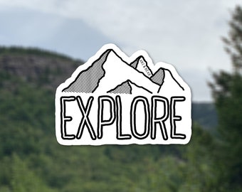 Vinyl "Explore" Sticker: Nature, Hiking, and Mountain Decal