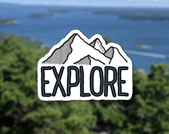 Vinyl "Explore" Sticker: Nature, Hiking, and Mountain Decal