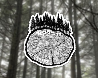 Vinyl "Tree Ring" Sticker: Nature, Hiking, and Forest Decal