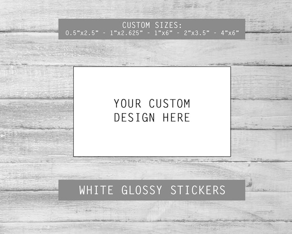 Custom Logo Stickers: White Gloss Rectangle Stickers