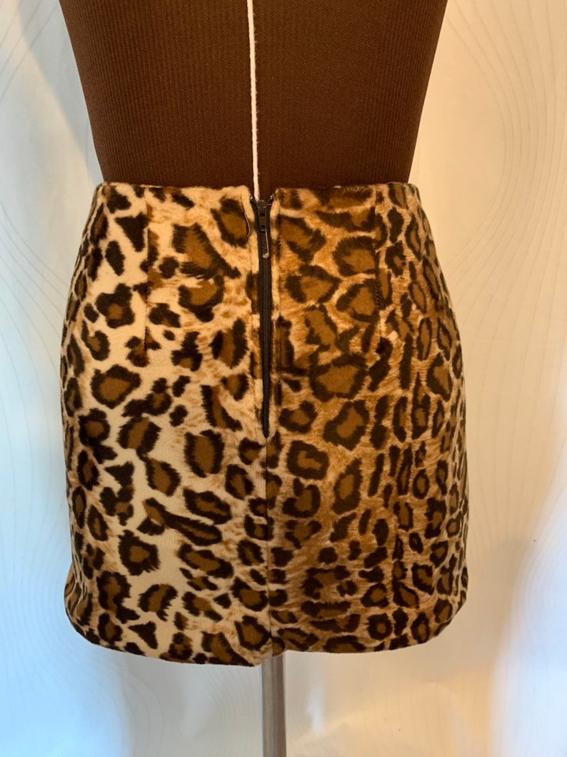 Vintage 90\u2019s Faux Leopard Jacket Mini Skirt Set