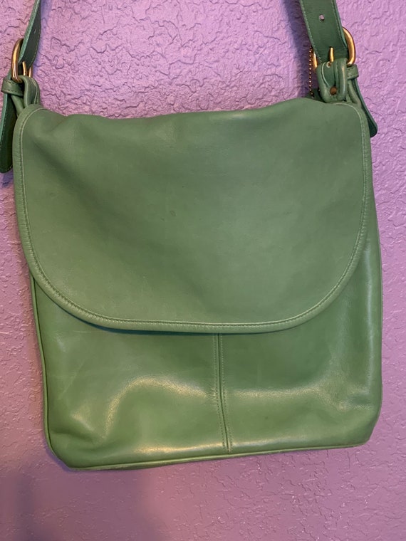 Rare Large Vintage Coach Whitney Bag Pistachio Gre