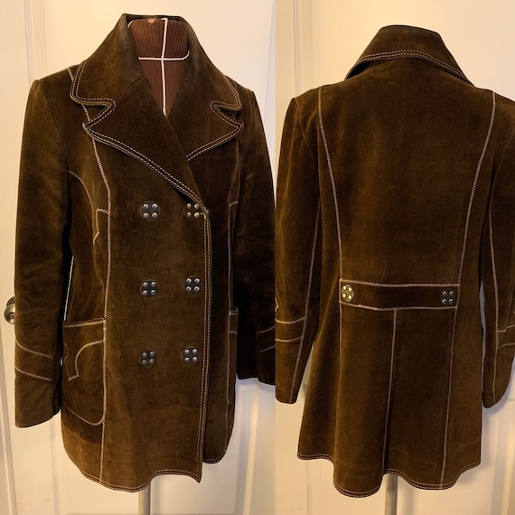 Vintage 60’s/70’s Brown Suede Hippie Jacket Coat