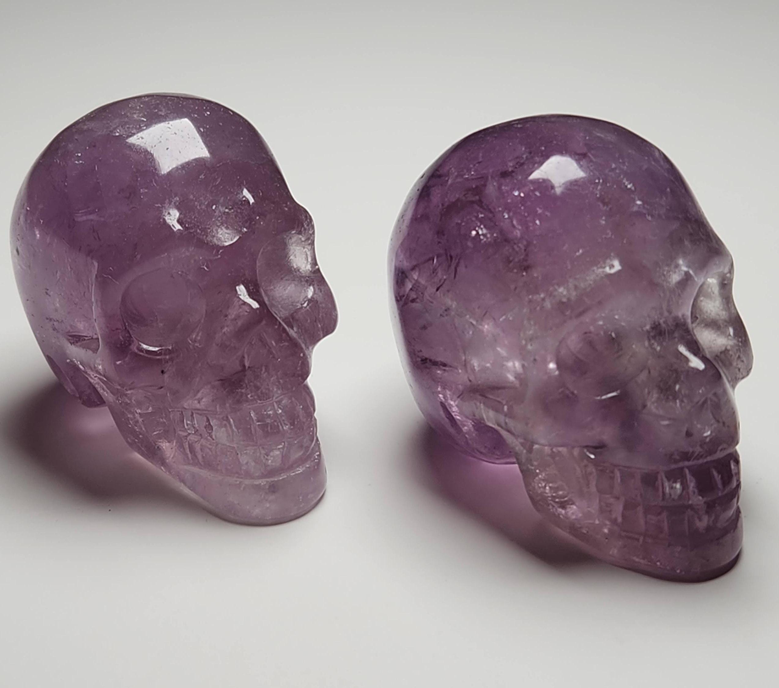 Brazilian Amethyst Gemstone Skull, Amethyst Skull Carving, Gemstone Decoration, Amethyst Gemstone Skull